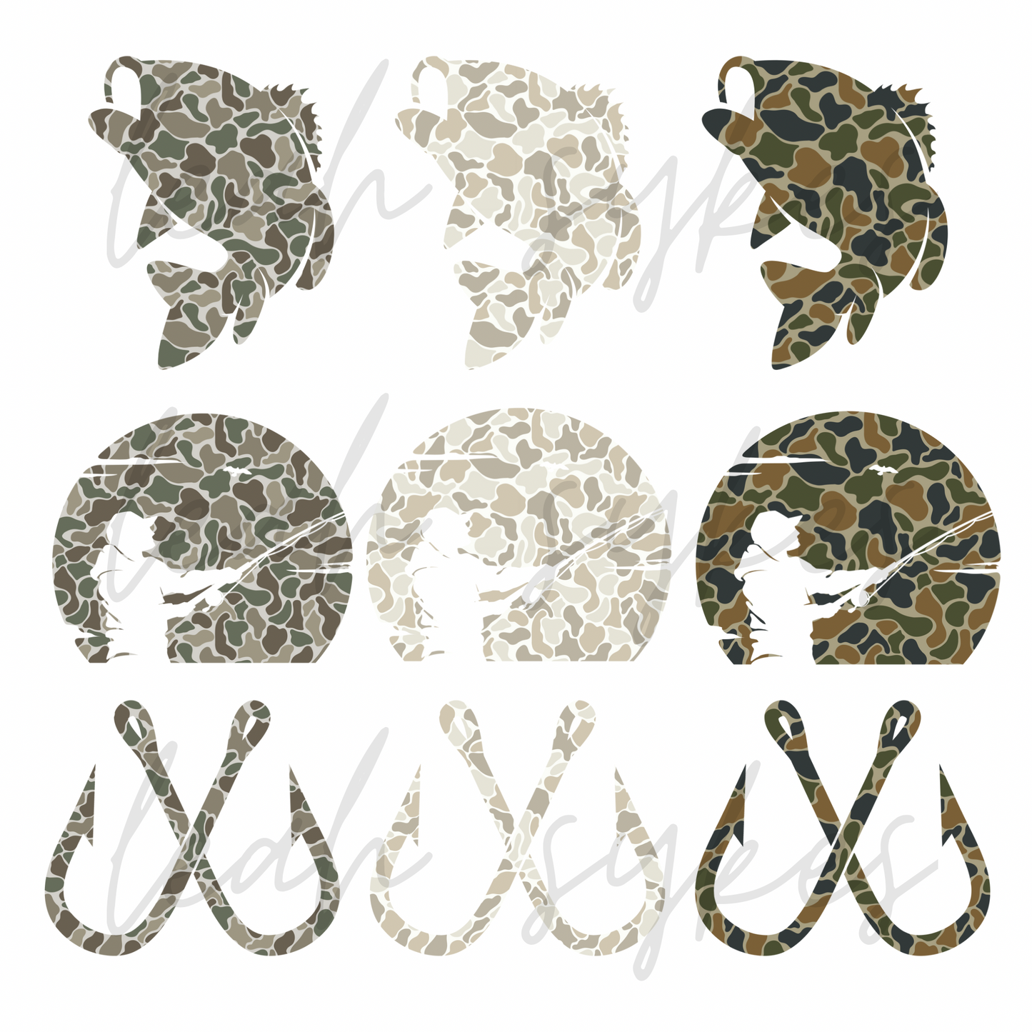 Camo animals, stamps, and alphas bundle