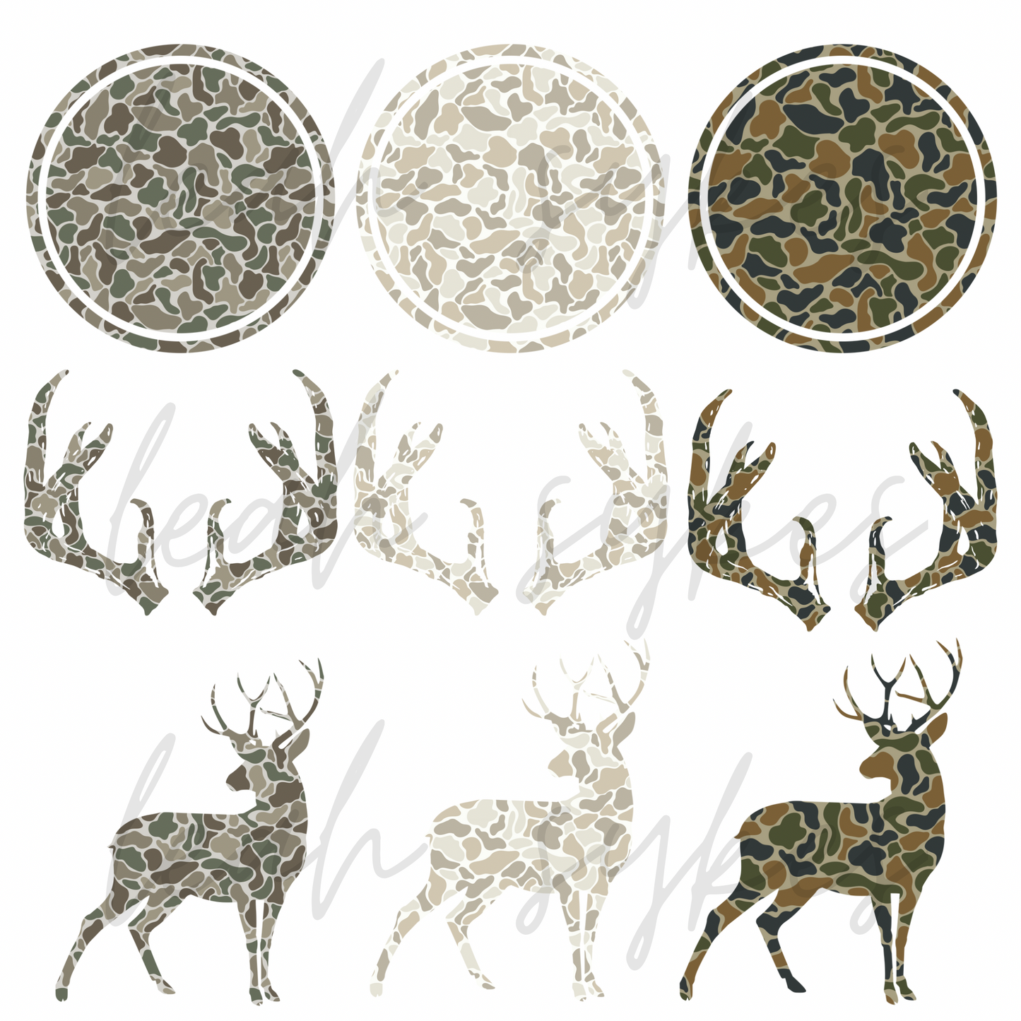 Camo animals, stamps, and alphas bundle