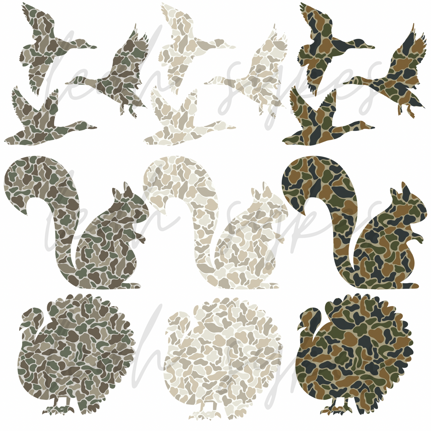 Camo animals, stamps, and alphas bundle
