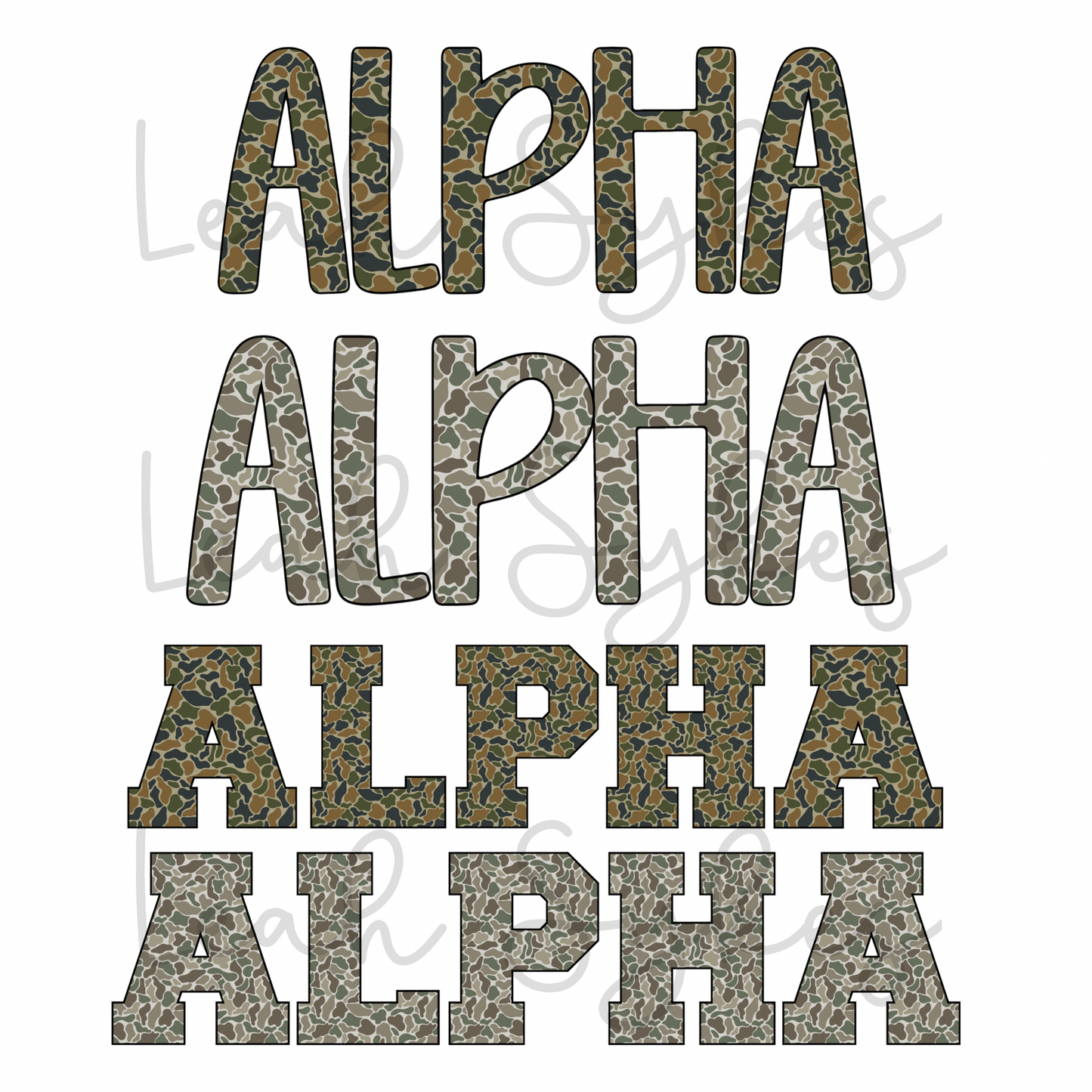Camo animals, stamps, and alphas bundle