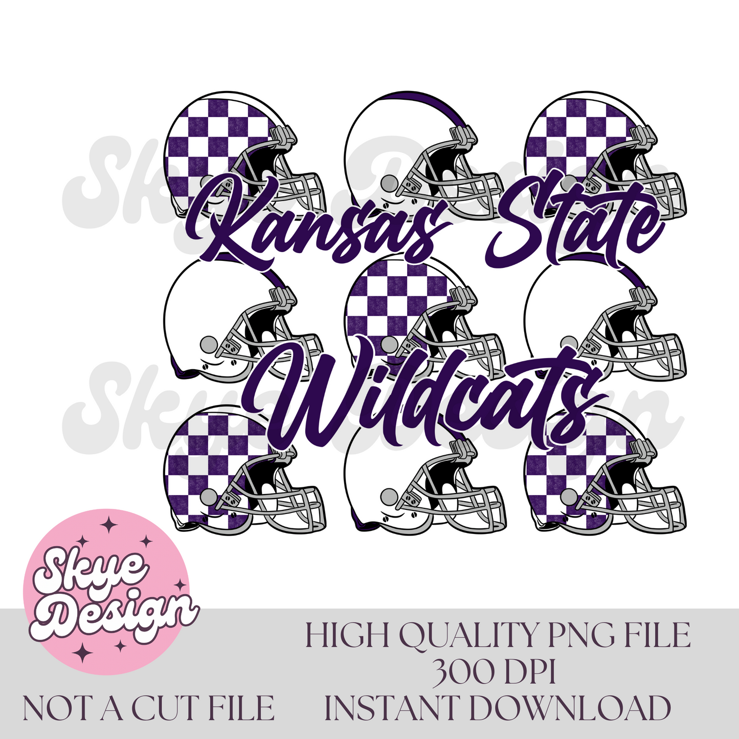 K State checkered helmet