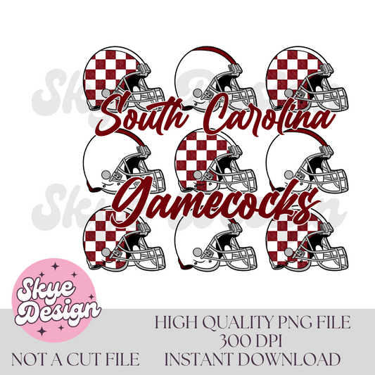 South carolina checkered helmet