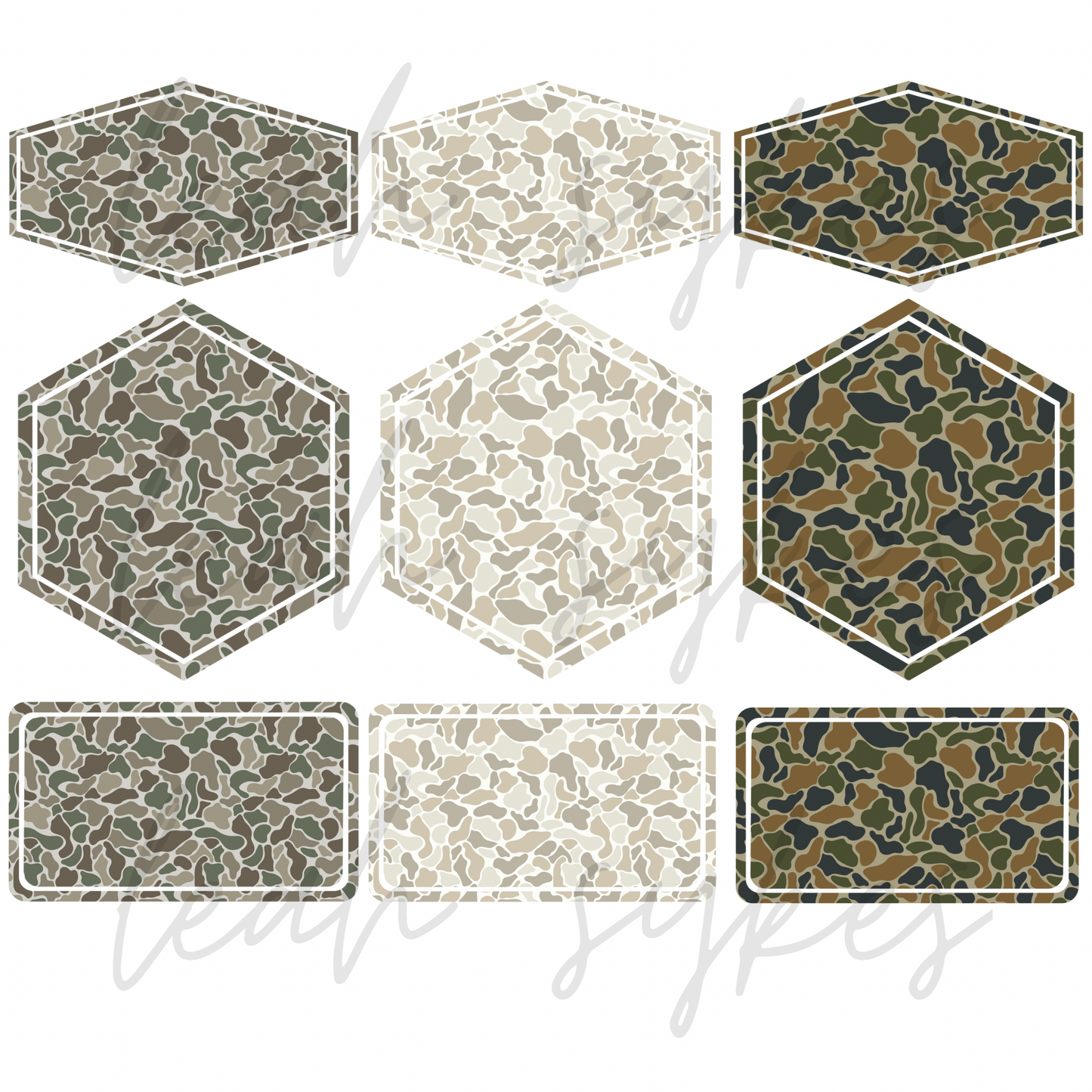 Camo animals, stamps, and alphas bundle