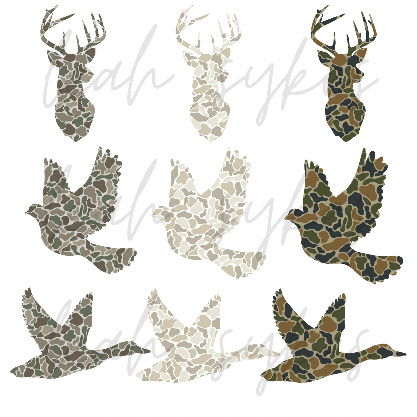 Camo animals, stamps, and alphas bundle